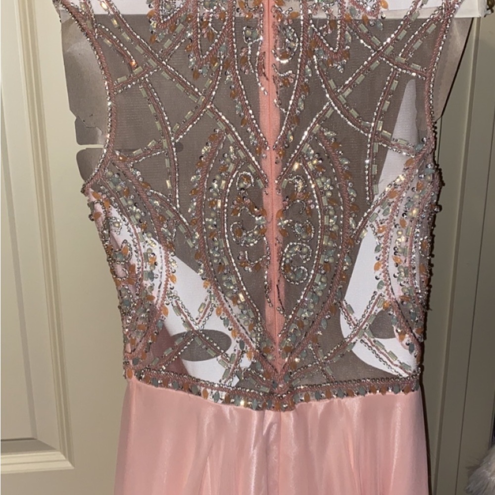 Pink Prom Dress with Train - Picture 3 of 4